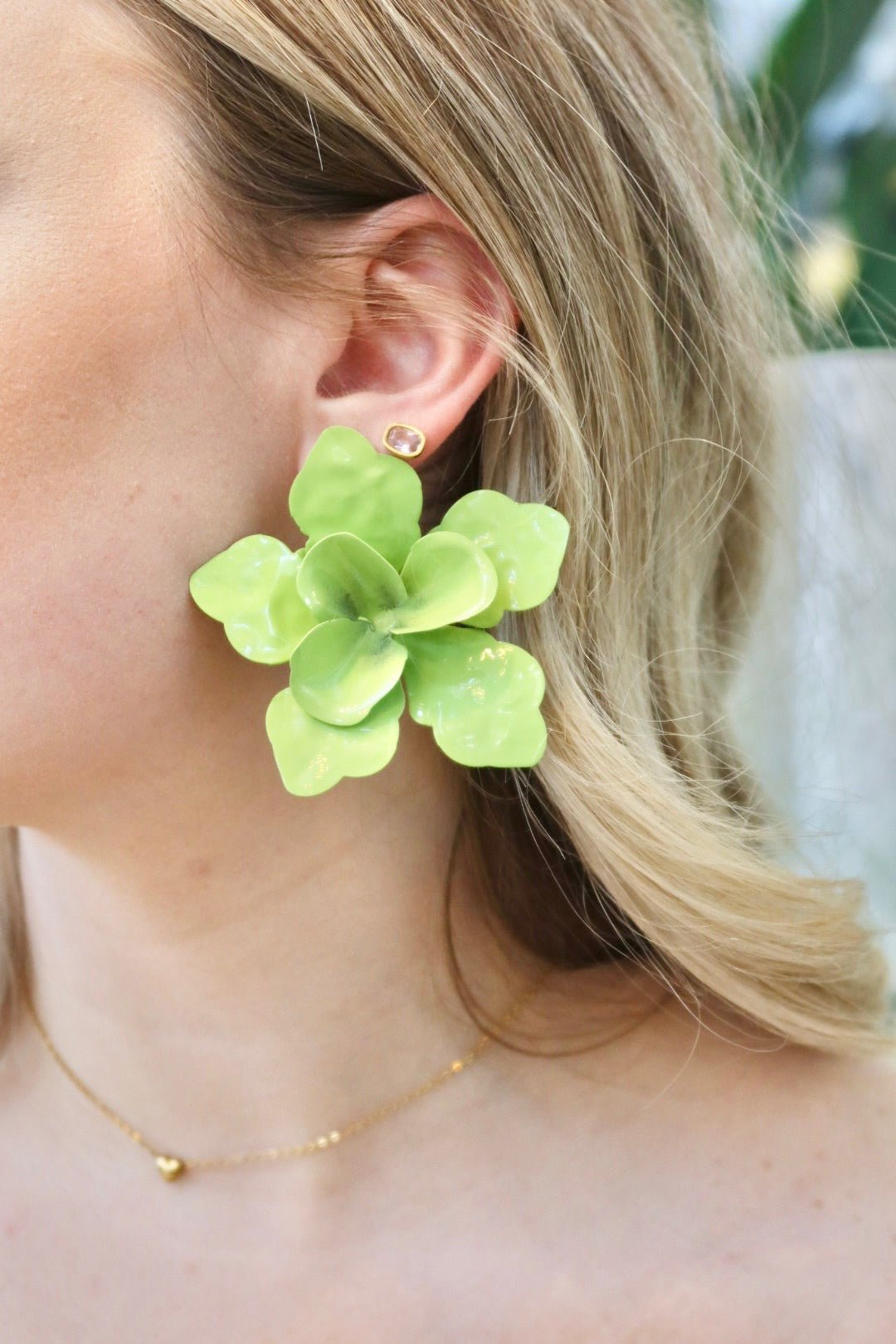 Maxine Statement Earrings - Green