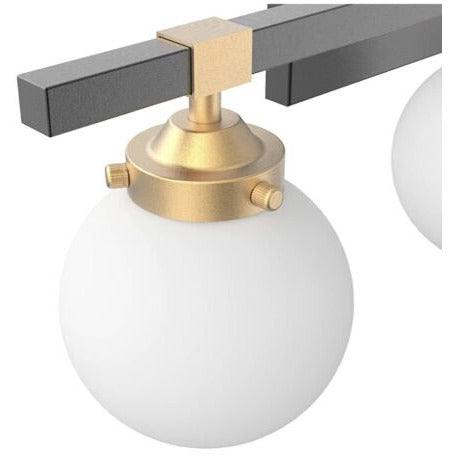 Tipace Mid Century Modern Bathroom Vanity Light Fixtures 3 Lights Milky White Glass Shades Black/Golden Bathroom Light Fixture(Exclude Bulb)