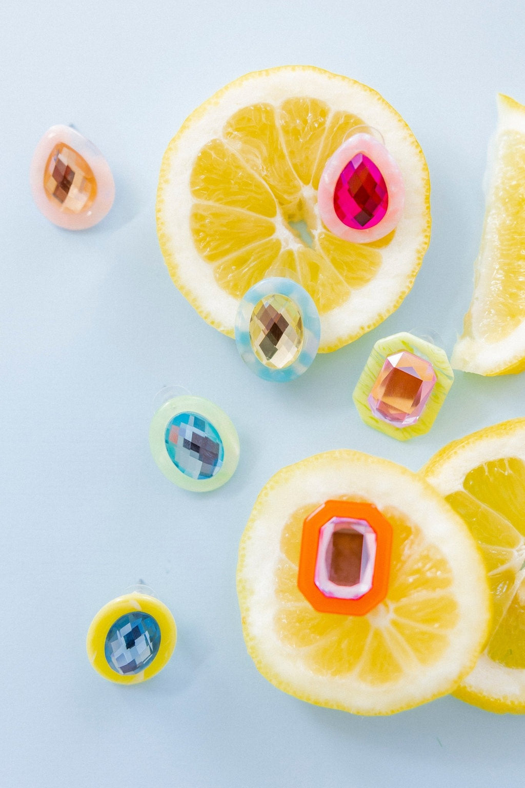 Olivia Statement Earrings Oval -  Lemon Drop