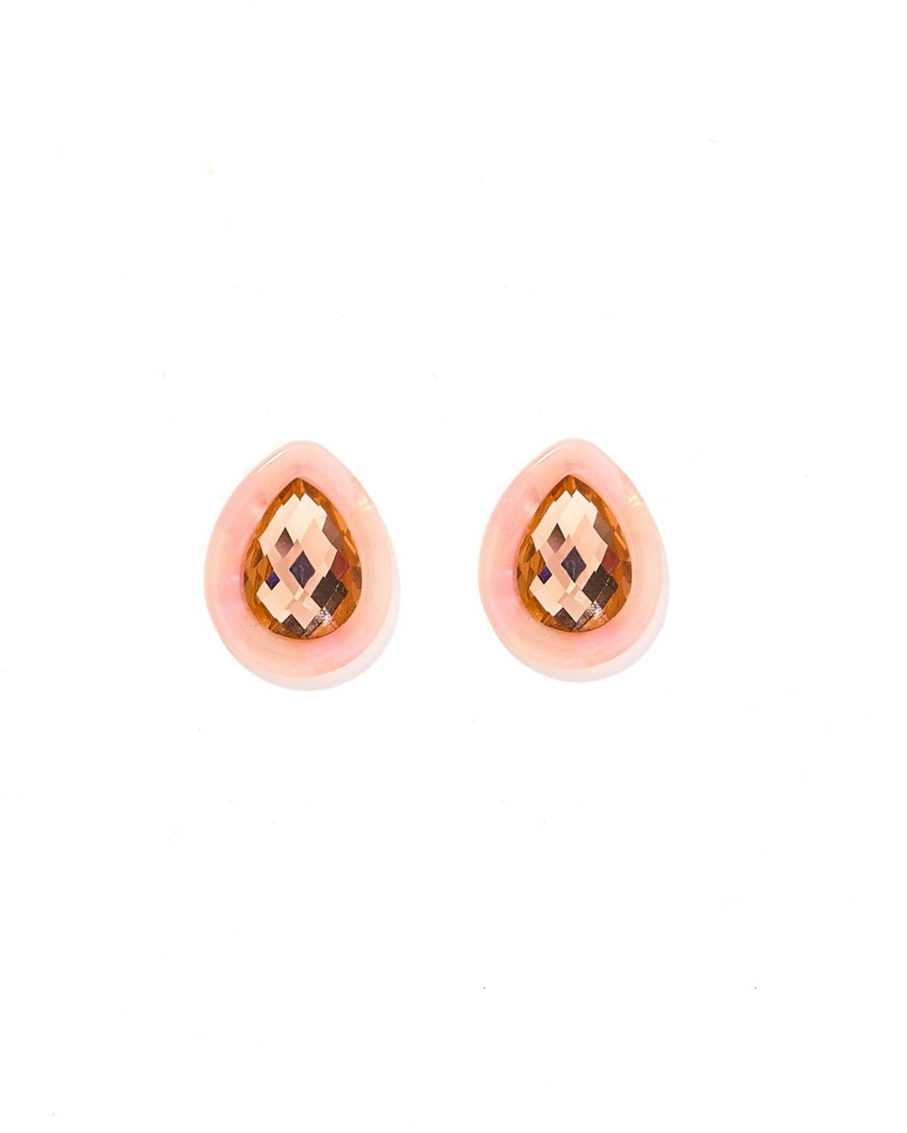 Olivia Statement Earrings Teardrop - Peach Bellini
