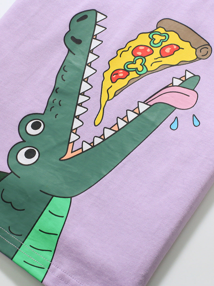 Girls’ Clothing Summer Collection – Crocodile Cartoon Children’s