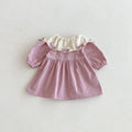 Autumn Baby Kids Girls Butterfly-bows Pattern Long-sleeved Purple