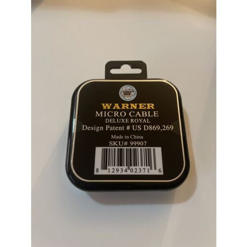 Warner Deluxe Royal Micro Charging and Data Cable - Compatible with Android, Samsung, Galaxy, Motorola, HTC, LG, BlackBerry, Nokia, Kyosera, Sony - Color Blue/Black