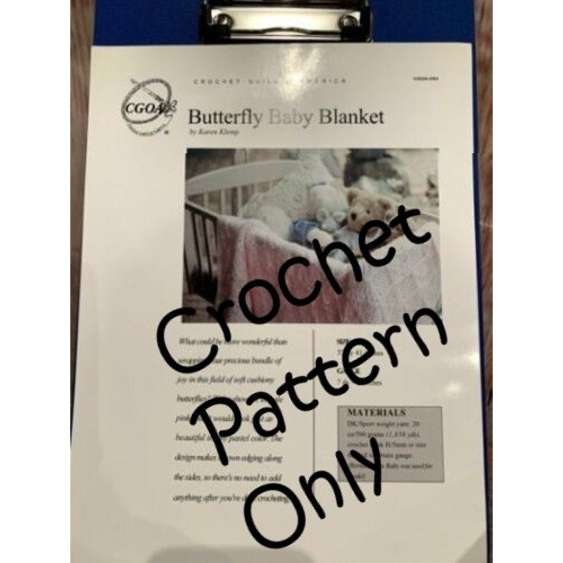 New Crochet Guild of America CGOA-003 Karen Kemp Butterfly Baby Blanket Pattern
