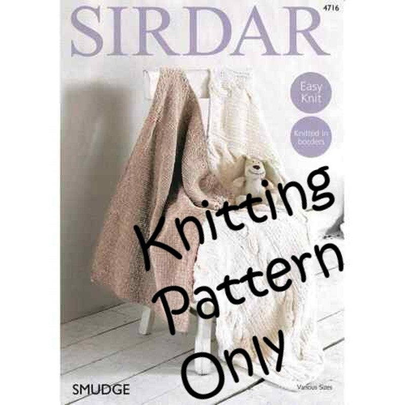 New Sirdar 4716 Easy Knit Smudge Blanket Afghan Throw Knitting Pattern