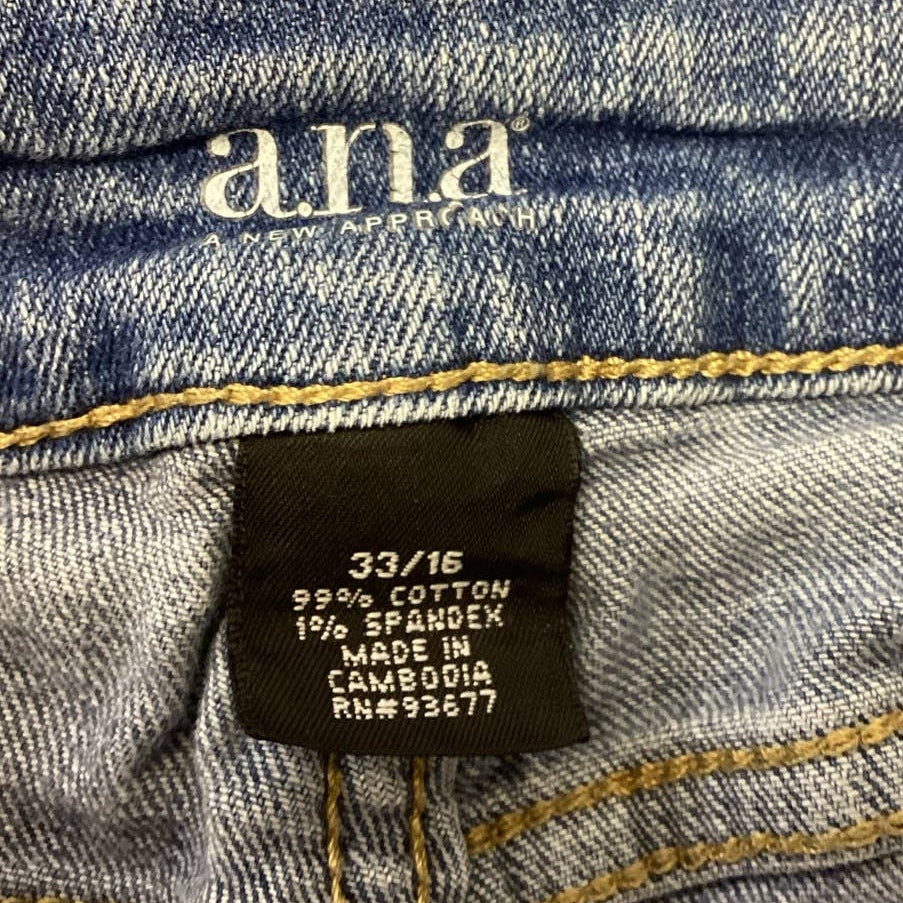 ANA Womens Plus Size 16 Stretch Cotton Blend Distressed Cutoff Denim Jean Shorts