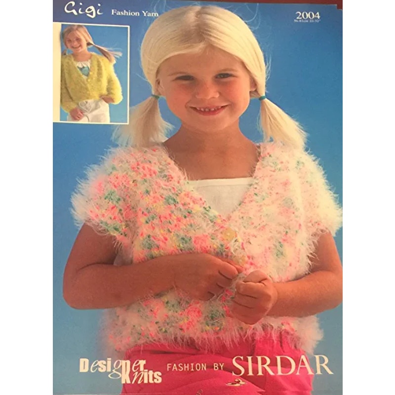 New Sirdar 2004 Gigi Fashion Yarn Girls Cardigan Sweater Knitting Pattern