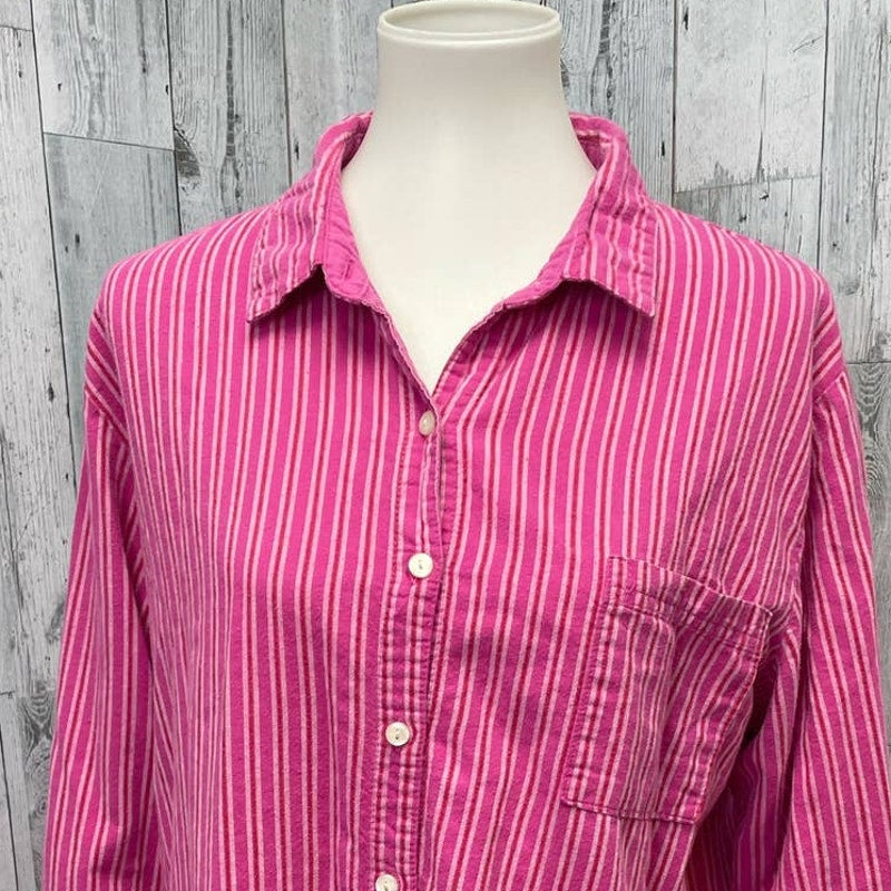 Gilligan & O'Malley Womens XXL Long Sleeve Cotton Button Front Sleepwear Shirt