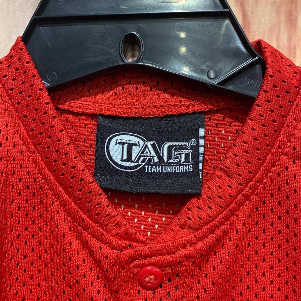 New Tag Team Uniform Youth XL 1/4 Button Baseball Mesh Short Sleeve Jersey