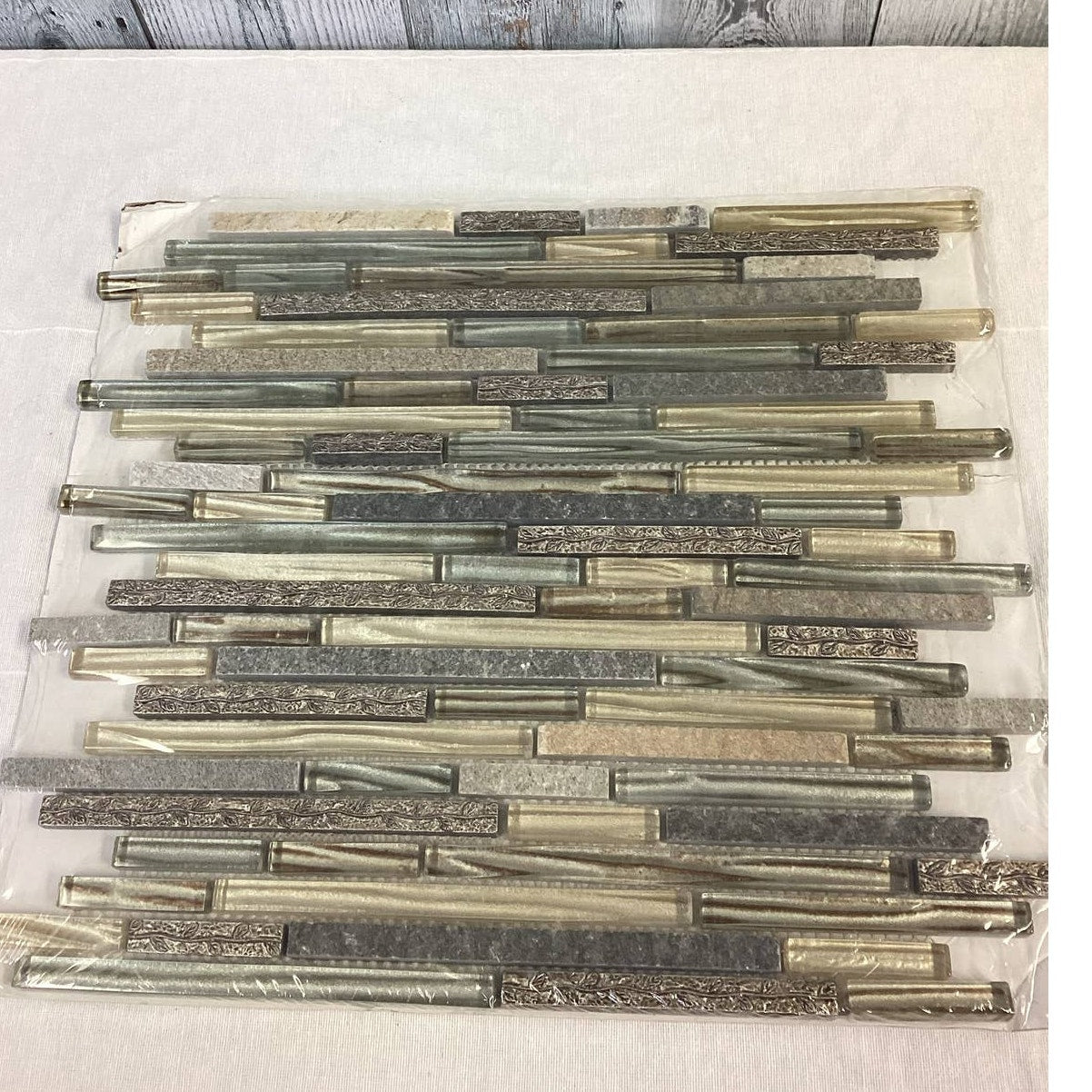 New Horizontal Ceramic Stone Metal Backsplash Bathroom Tile Square Craft Supply