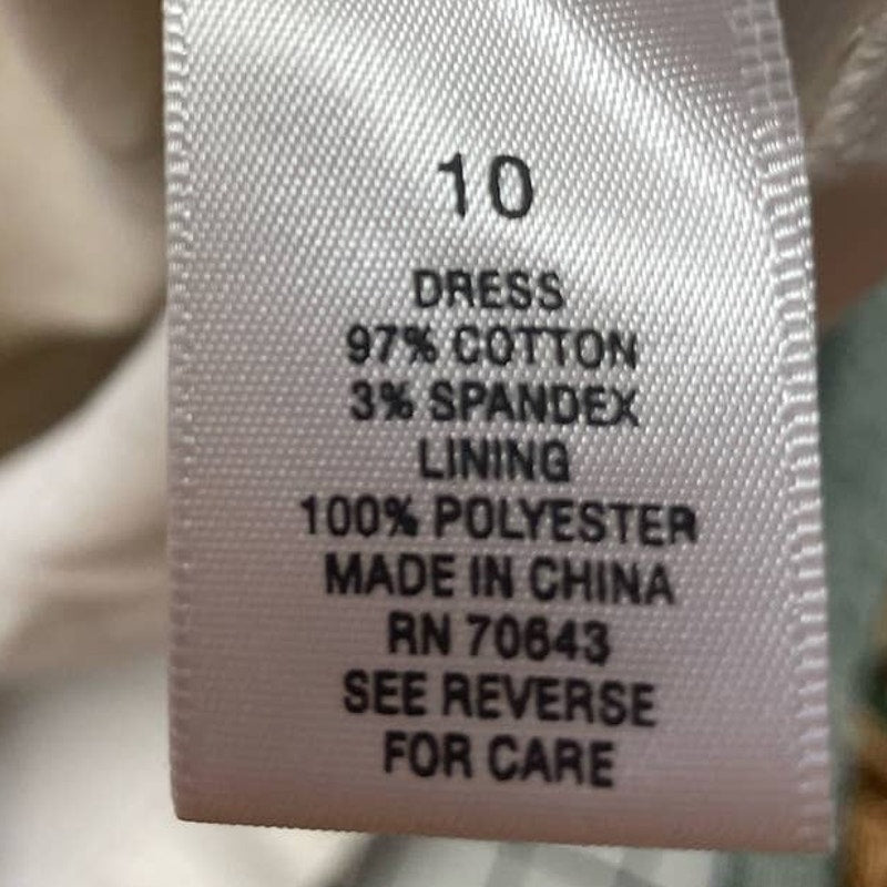 Dress Barn Size 10 V-Neck Cotton Blend Fit & Flare Sleeveless Floral Midi Dress