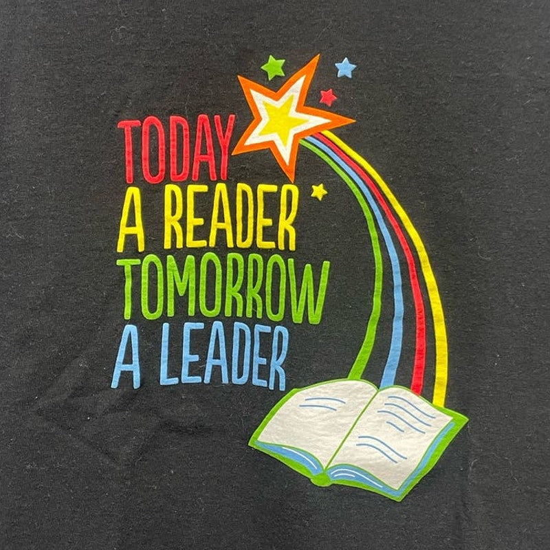 Hanes Womens Small Today A Reader Tomorrow A Leader Cotton Short Sleeve Tee