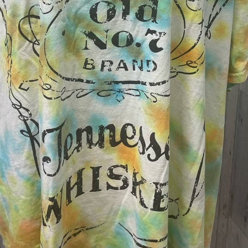 Jack Daniel's Whiskey XL Tie Dyed Short Sleeve 100% Cotton Crew Neck Tee Shirt