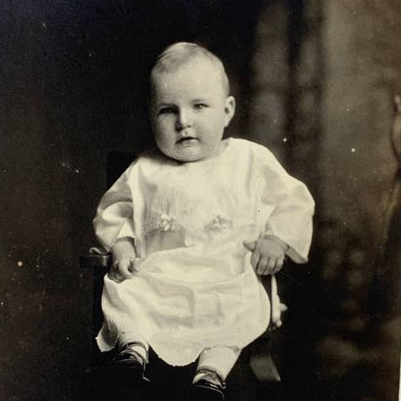 Antique Vintage Silda's Boy Ralph Thater Baby in Dress Photograph Postcard
