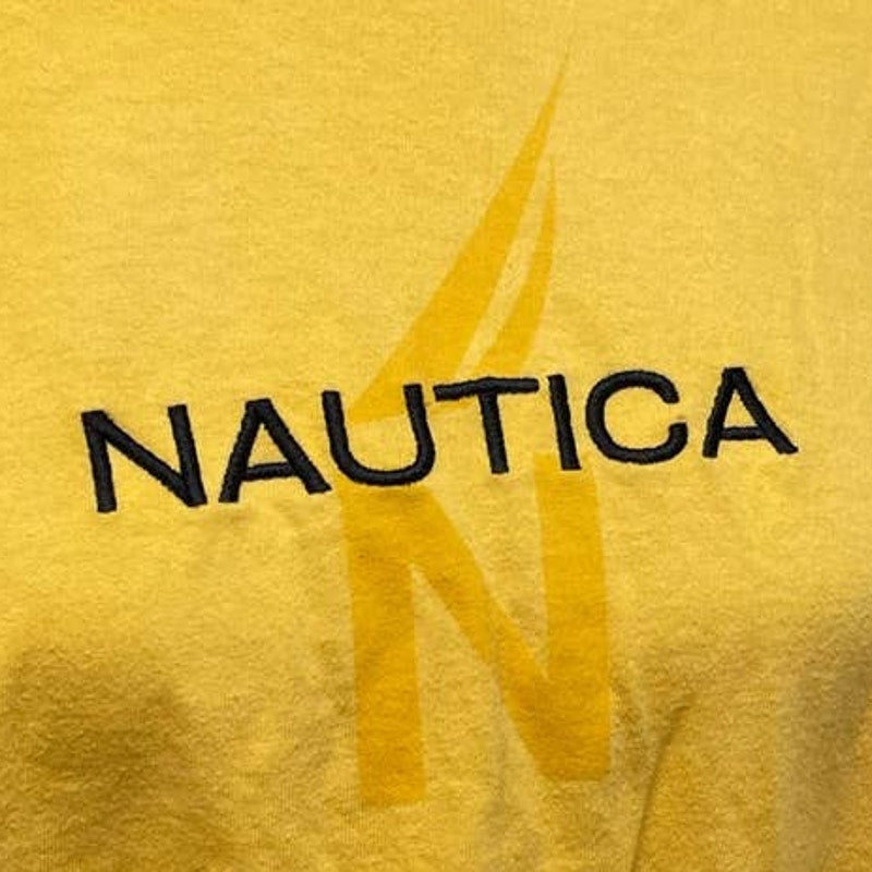 Nautica Mens XXL 100% Cotton Yellow Short Sleeve Crew Neck Sailboat Tee Shirt