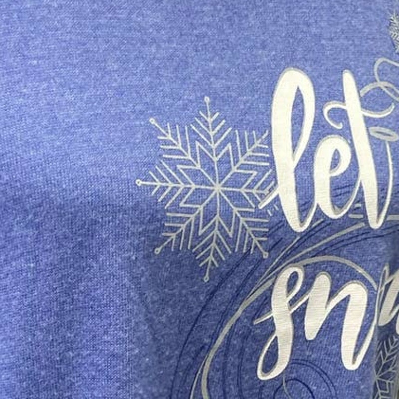 Holiday Time Womens Large Let It Snow Long Sleeve Crew Neck Lightweight Sweater