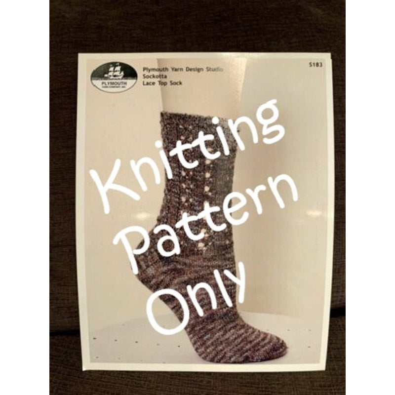 New Plymouth Yarn Design Studio S183 Sockotta Lace Top Sock Knitting Pattern