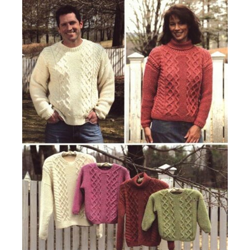 New Susan Mills for Reynolds Rapture Easy Aran Family 82290 Knitting Pattern
