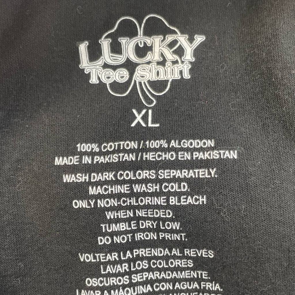 Lucky Tee Shirt Mens XL Ireland Skull Honor Courage 100% Cotton Short Sleeve Tee