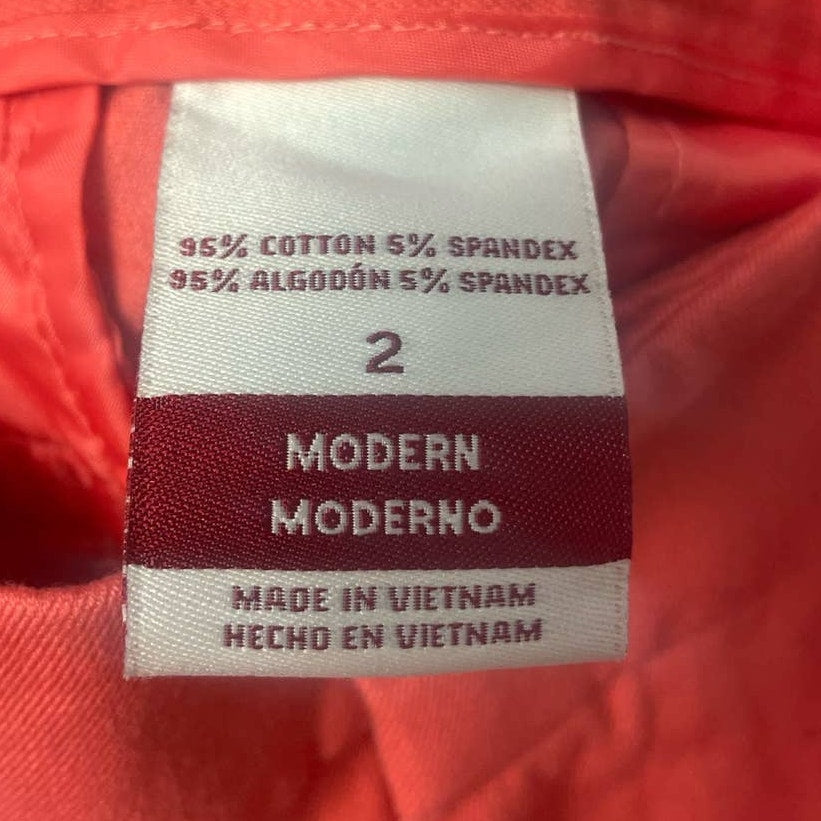 Merona Womens Size 2 Modern Stretch Cotton Blend Wide Wasitband Low RIse Pants