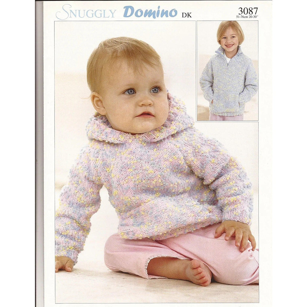 New Sirdar 3087 Snuggly Domino DK Baby Child Hoodie Sweater Knitting Pattern