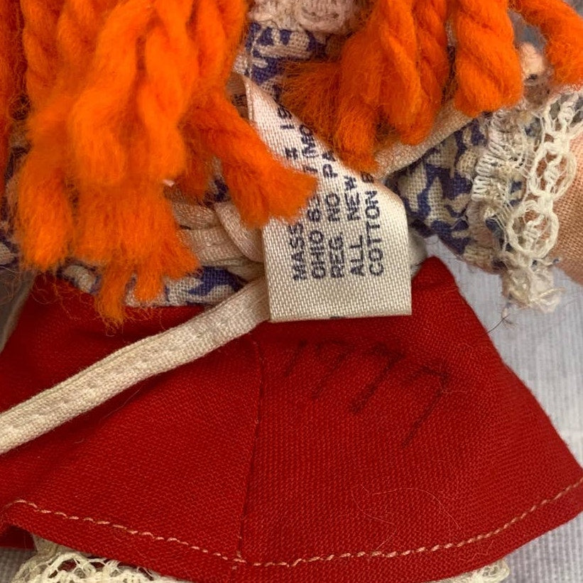 Vintage 1977 Raggedy Ann & Andy Hallmark Cards Small Cloth Yarn Hair Dolls