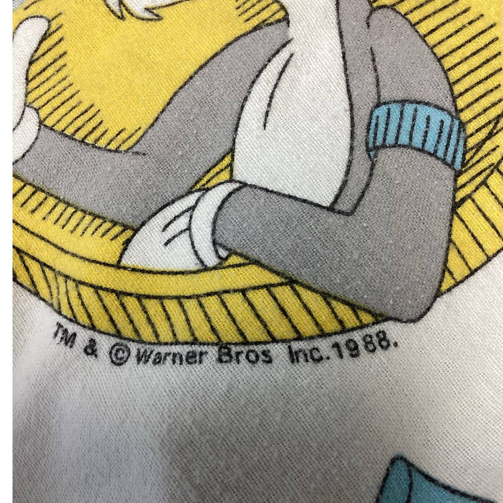 2yds Vintage 1988 Warner Bros Inc Bugs Bunny Money 100% Cotton Fabric Remnant