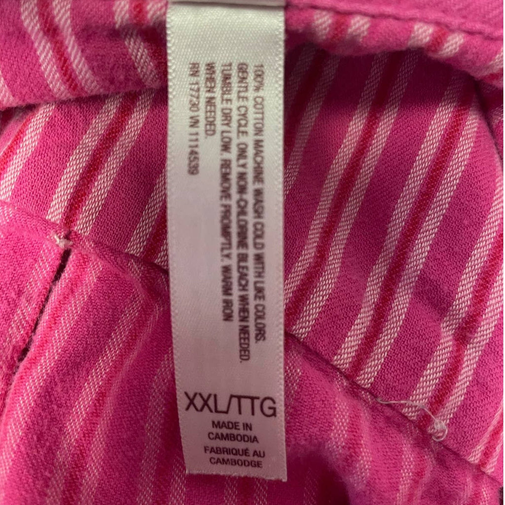 Gilligan & O'Malley Womens XXL Long Sleeve Cotton Button Front Sleepwear Shirt