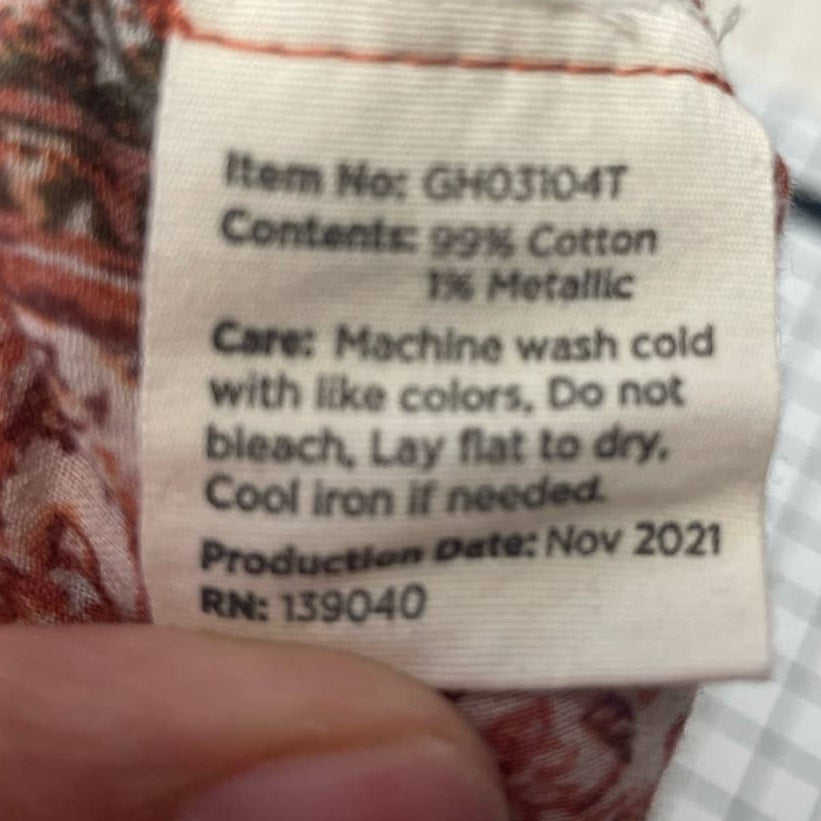 Good Hart Womens Medium Ruffled Cap Sleeve Boho Cotton Metallic V-Neck Blouse