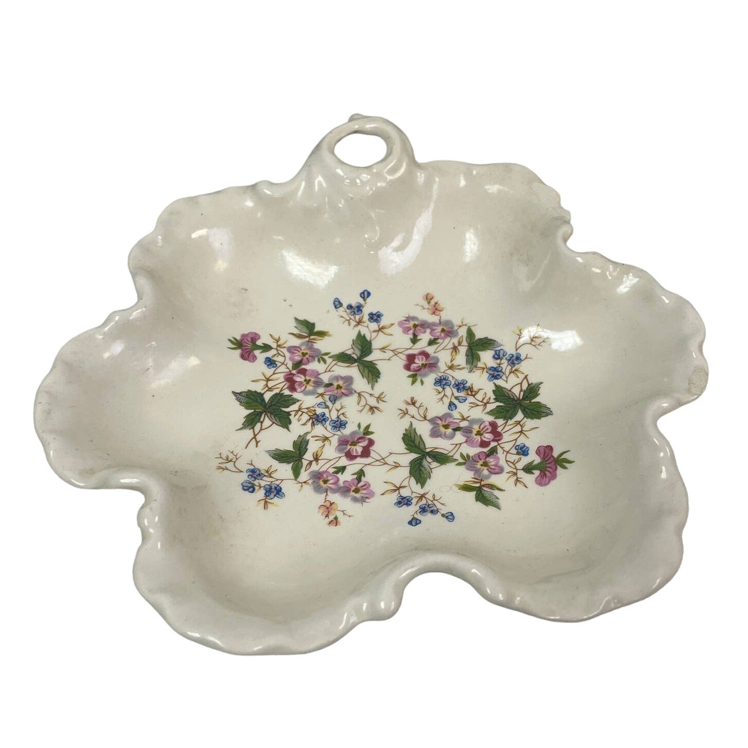 Vintage 1986 Handmade Ceramic Flower Shaped Wildflower Candy Dish Bowl For Sandy