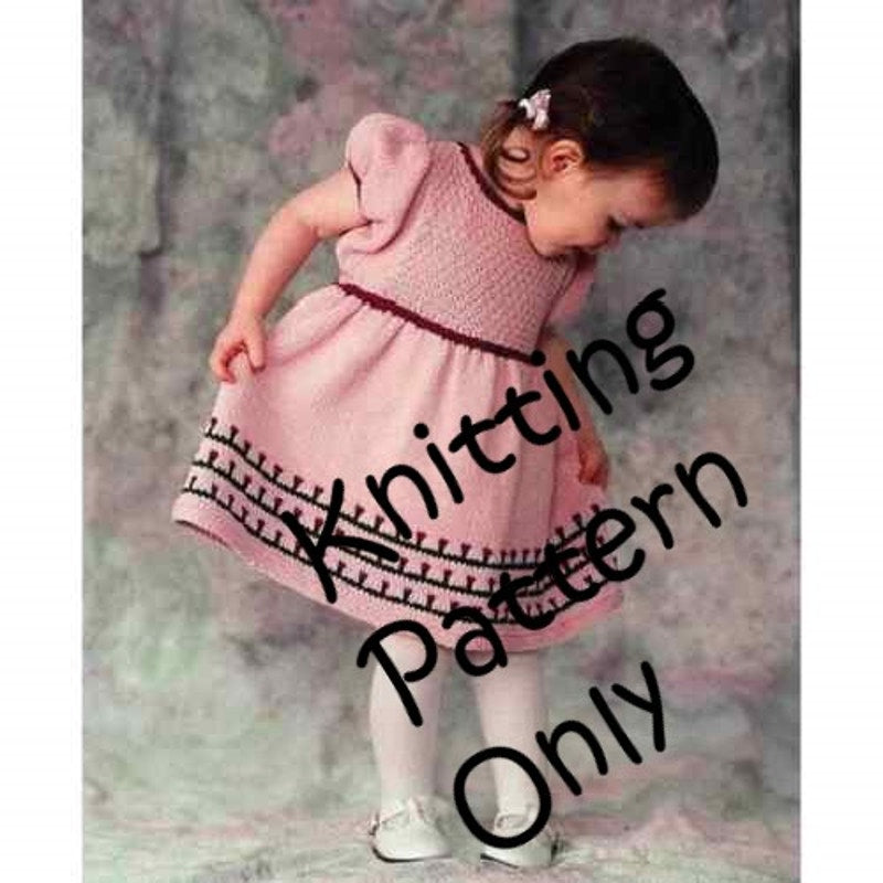 New Fiber Trends CH28E Pretty Flowers Dress Child Up to 2 Years Knitting Pattern