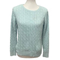 St John's Bay Womens Large Cotton Blend Cable Knit Pullover Crew Neck Sweater