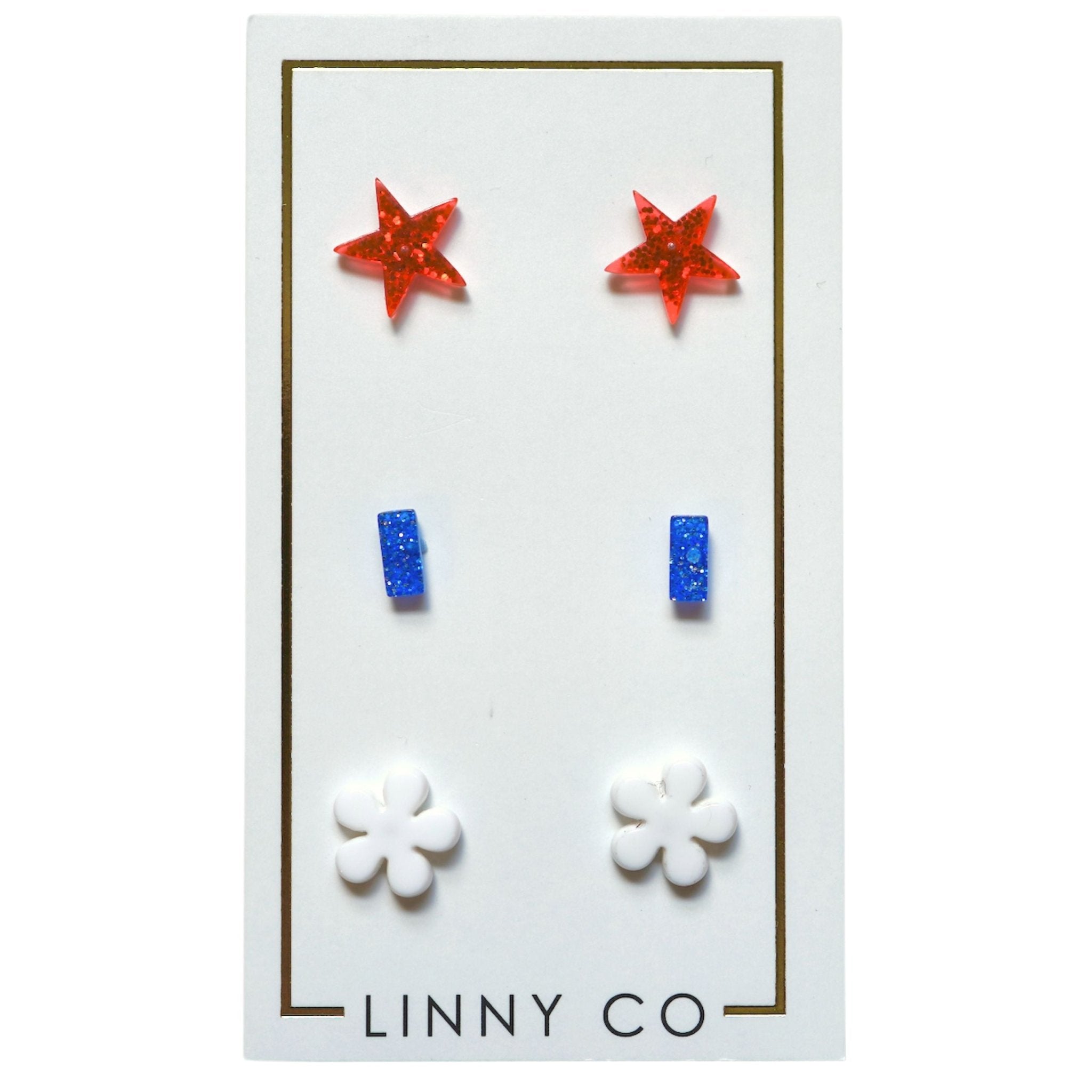 Stud Trio Stud Earring Set - Americana